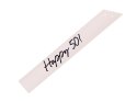Szarfa Happy 50, pięćdziesiątka - kremowa, 76 cm Partydeco