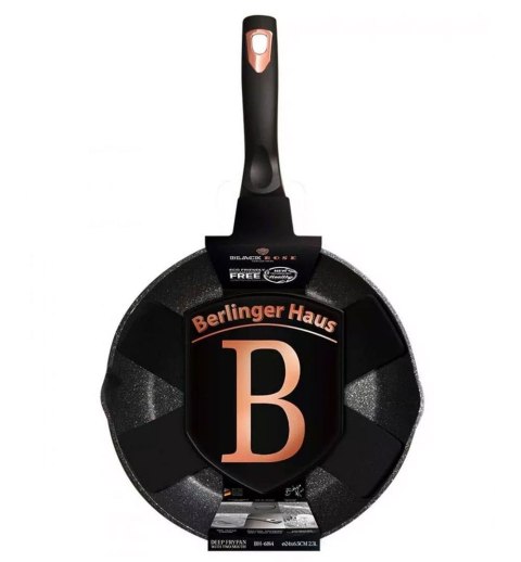 PATELNIA GRANITOWA 24CM WYLEWEKI GŁĘBOKA BERLINGER HAUS BLACK ROSE BH-6184 PATELNIA GRANITOWA 24CM WYLEWEKI GŁĘBOKA BERLINGER HAUS BLACK ROSE BH-6184