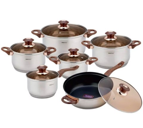 ZESTAW GARNKÓW STALOWYCH 12 EL. KINGHOFF KH-1768 ROSEGOLD ZESTAW GARNKÓW STALOWYCH 12 EL. KINGHOFF KH-1768 ROSEGOLD