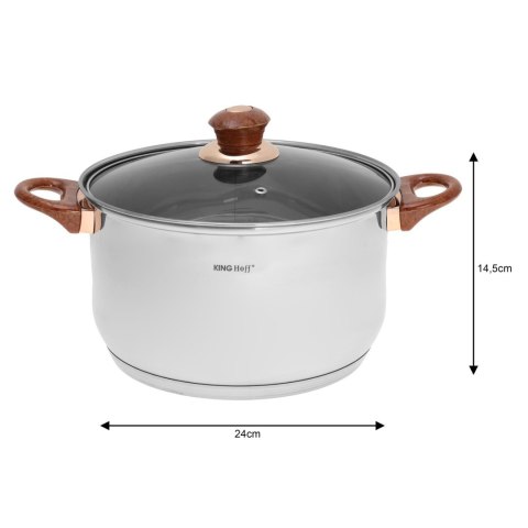 ZESTAW GARNKÓW STALOWYCH 12 EL. KINGHOFF KH-1768 ROSEGOLD ZESTAW GARNKÓW STALOWYCH 12 EL. KINGHOFF KH-1768 ROSEGOLD