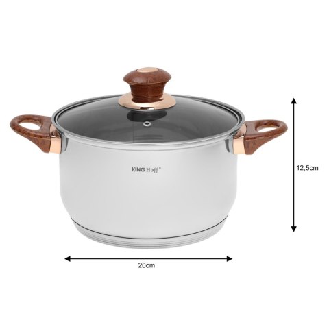 ZESTAW GARNKÓW STALOWYCH 12 EL. KINGHOFF KH-1768 ROSEGOLD ZESTAW GARNKÓW STALOWYCH 12 EL. KINGHOFF KH-1768 ROSEGOLD