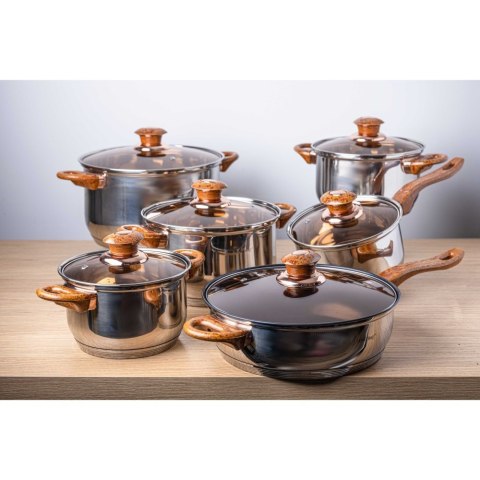 ZESTAW GARNKÓW STALOWYCH 12 EL. KINGHOFF KH-1768 ROSEGOLD ZESTAW GARNKÓW STALOWYCH 12 EL. KINGHOFF KH-1768 ROSEGOLD