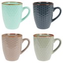 Kubek ceramiczny do picia kawy herbaty na prezent zestaw komplet kubków 4 sztuki 270 ml
