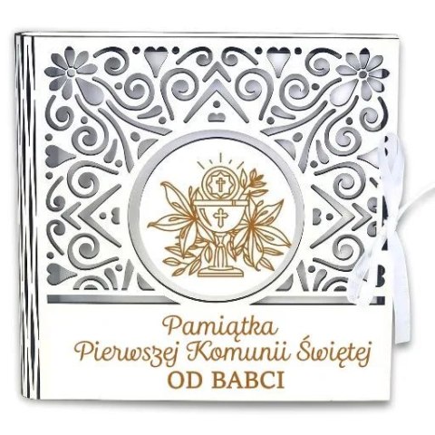 Pudełko na pieniądze kwadrat KOMUNIA- od BABCI - Ażur 3308A-KOM1B-B Pudełko na pieniądze kwadrat KOMUNIA- od BABCI - Ażur 3308A-KOM1B-B