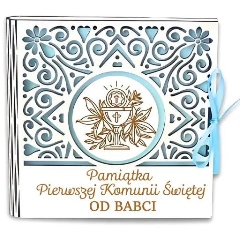 Pudełko na pieniądze kwadrat KOMUNIA - od BABCI - Ażur 3308A-KOM1N-B Pudełko na pieniądze kwadrat KOMUNIA - od BABCI - Ażur 3308A-KOM1N-B