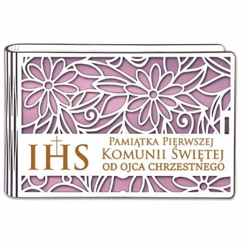 Pudełko na pieniądze banknotówka KOMUNIA - od OJCA CHRZESTNEGO - Ażur 3302A-KOM2R-OC Pudełko na pieniądze banknotówka KOMUNIA - od OJCA CHRZESTNEGO - Ażur 3302A-KOM2R-OC