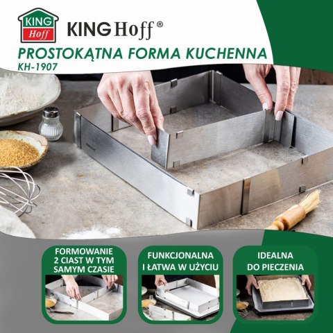 REGULOWANA FORMA DO CIASTA 34-52 X 27-18,5 X 5CM TORTOWNICA RANT CUKIERNICZY KINGHOFF KH-1907 REGULOWANA FORMA DO CIASTA 34-52 X 27-18,5 X 5CM TORTOWNICA RANT CUKIERNICZY KINGHOFF KH-1907