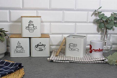 ZESTAW 4 POJEMNIKÓW KAWA HERBATA CUKIER SÓL BRUNBESTE BB-4264 (NAPISY PL) ZESTAW 4 POJEMNIKÓW KAWA HERBATA CUKIER SÓL BRUNBESTE BB-4264 (NAPISY PL)
