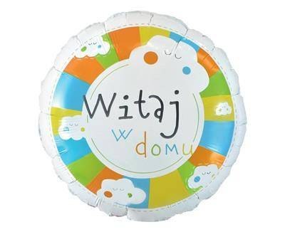 Balon Foliowy okrągły, Witaj w domu, 46cm Godan Balon Foliowy okrągły, Witaj w domu, 46cm Godan