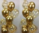 Balony lateksowe Chrome złoty, 30cm, 50 szt. Flowballoons