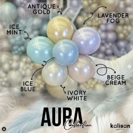 Balony lateksowe Kalisan AURA Ivory White, beżowe, kremowe, 12cm, 50szt. Kalisan