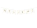 Baner powitalny Welcome, biały, 15 x 95 cm Partydeco