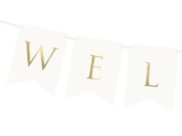 Baner powitalny Welcome, biały, 15 x 95 cm Partydeco