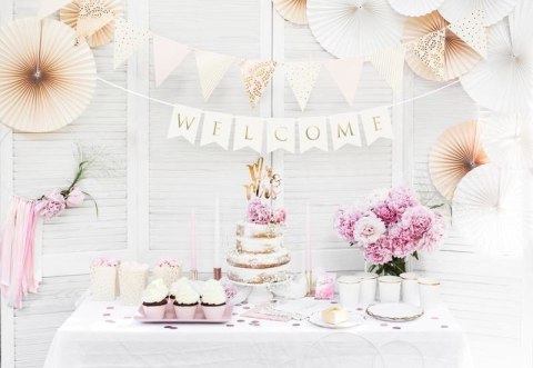 Baner powitalny Welcome, biały, 15 x 95 cm Partydeco Baner powitalny Welcome, biały, 15 x 95 cm Partydeco