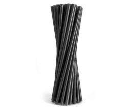 Rurki słomki wielokrotnego użytku, czarne, 7,5x190 mm, 200 szt. Godan