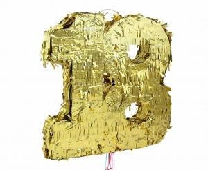 Piniata cyfra „18" metaliczna złota foliowa 50 x 40.5 x 8 cm WM-PC18 Piniata cyfra „18" metaliczna złota foliowa 50 x 40.5 x 8 cm WM-PC18