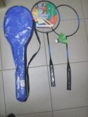Paletki do badmintona metal 2szt+lotka 43890