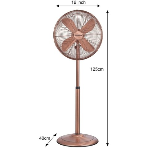 WENTYLATOR STOJĄCY PODŁOGOWY 40CM 50W METALOWY KLAUSBERG KB-7719 ROSEGOLD WENTYLATOR STOJĄCY PODŁOGOWY 40CM 50W METALOWY KLAUSBERG KB-7719 ROSEGOLD