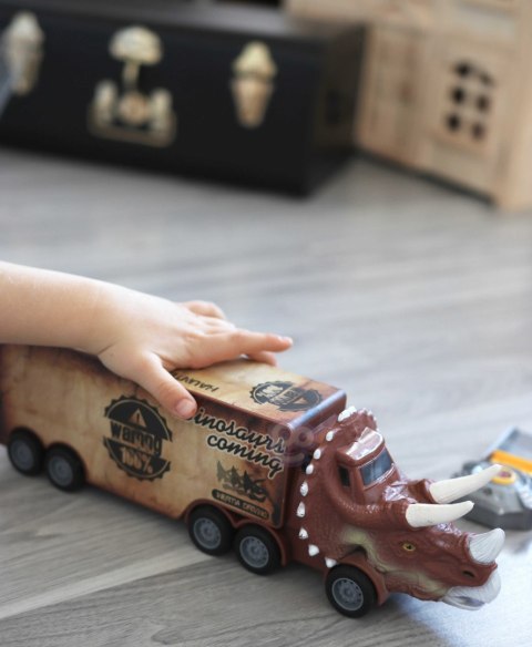 WOOPIE Cięzarówka Dinozaur z Wyrzutnią i Samochodzikami 15 el. WOOPIE Cięzarówka Dinozaur z Wyrzutnią i Samochodzikami 15 el.