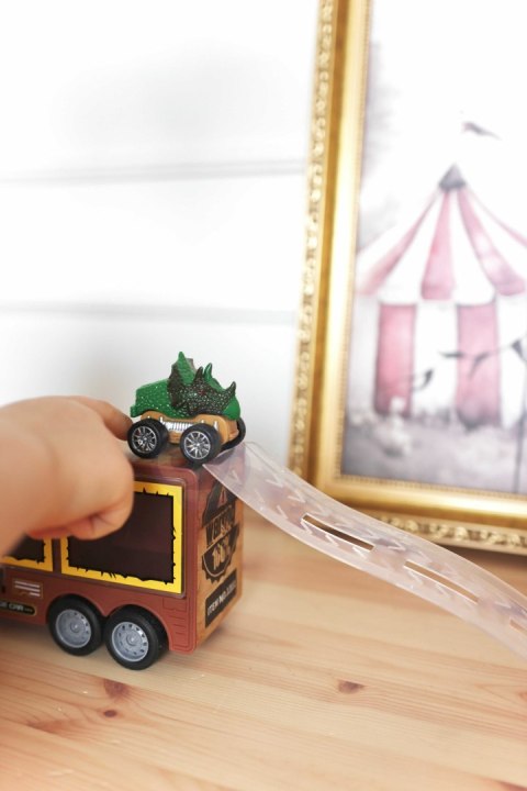 WOOPIE Cięzarówka Dinozaur z Wyrzutnią i Samochodzikami 15 el. WOOPIE Cięzarówka Dinozaur z Wyrzutnią i Samochodzikami 15 el.