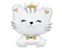 Balon foliowy, Biały Kotek, 52cm VivaParty