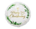 Balon foliowy Happy Christening (krzyż i gołąbek) 46cm Godan