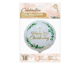 Balon foliowy Happy Christening (krzyż i gołąbek) 46cm Godan