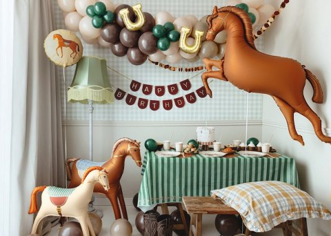 Balon foliowy "Koń" - 125 x 100 cm, brązowy Partydeco