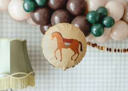 Balon foliowy okrągły Koń, Konik - 45 cm Partydeco