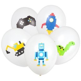 Balony Klocki Piksele Gra - Lateksowe 28cm, 5 szt. Arpex
