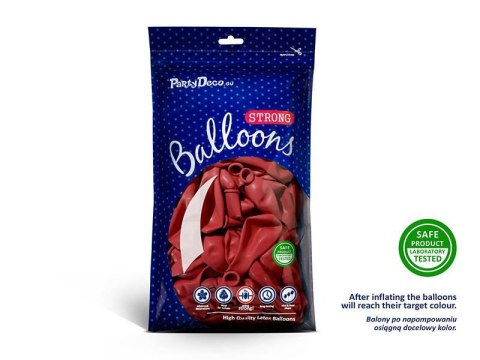 Balony lateksowe Strong, Czerwone, Pastel Poppy Red, 23cm, 100 szt. Partydeco Balony lateksowe Strong, Czerwone, Pastel Poppy Red, 23cm, 100 szt. Partydeco