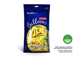 Balony lateksowe Strong, Żółte, Pastel Lemon Zest, 30cm, 100 szt Partydeco
