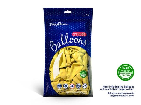 Balony lateksowe Strong, Żółte, Pastel Lemon Zest, 30cm, 100 szt Partydeco Balony lateksowe Strong, Żółte, Pastel Lemon Zest, 30cm, 100 szt Partydeco