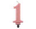 Świeczka cyferka 1, metalik Rose Gold, 8 cm Marka niezdefiniowana