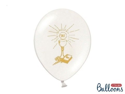 Balony lateksowe IHS I Komunia Święta, Białe Pastelowe, 27cm (1 op. / 6 szt.) Partydeco Balony lateksowe IHS I Komunia Święta, Białe Pastelowe, 27cm (1 op. / 6 szt.) Partydeco