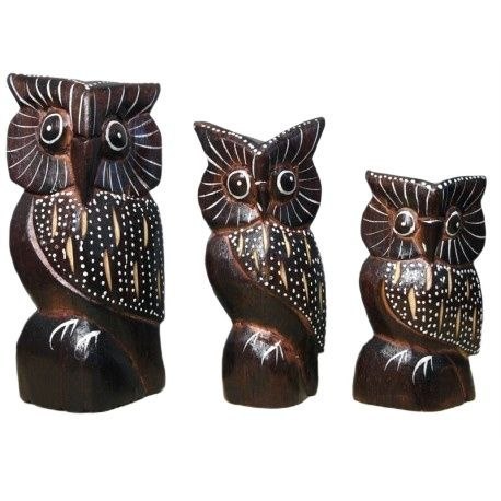 Sowy drewniane 3szt. 15 / 12,5 / 10cm MS31-16 Sowy drewniane 3szt. 15 / 12,5 / 10cm MS31-16