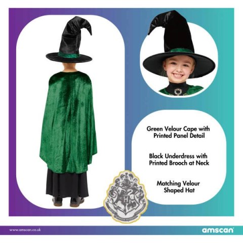 Strój, Kostium przebranie Profesor McGonagall Harry Potter, 8-10 lat Amscan / Anagram Strój, Kostium przebranie Profesor McGonagall Harry Potter, 8-10 lat Amscan / Anagram