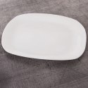 Półmisek szklany biały prostokątny talerz patera szklana 28x21 cm