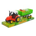 Traktor z przyczepą i zwierzętami 35x10cm | 63008