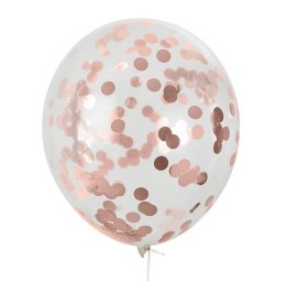 Balony przezroczyste 5szt. z czerwonym konfetti 30cm | BNK-8612