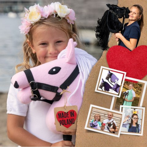 Skippi - lekki mały hobby horse A5 - różowy - prezent na dzień dziecka Skippi - lekki mały hobby horse A5 - różowy - prezent na dzień dziecka