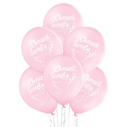 Balony 30cm Chrzest Św. różowe 6szt.