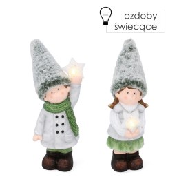 Figurka dziewczynka /chłopak z gwiazdką led 29cm