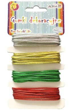 Gumki dekoracyjne na blistrze 2mm x 2m sr, zł, zi, cz | GUM-6434