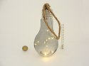 Lampion szklany żarówka 17x9cm, z drucikiem LED