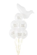 Balony 30 cm, Chrzest Święty, Pastel Pure White 6szt. SB14P-309-008-6 SB14P-309-008-6