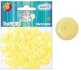 Cekiny pastelowe ŻÓŁTE 8mm 10g | WMT-104 12szt