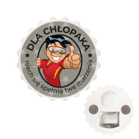 Otwieracz z napisem "Dla chłopaka - niech się spełnią twe marzenia" DIL-PH-S009-CHŁ-02 Otwieracz z napisem "Dla chłopaka - niech się spełnią twe marzenia" DIL-PH-S009-CHŁ-02