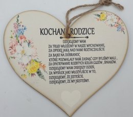 Serce wiszące KOCHANI RODZICE