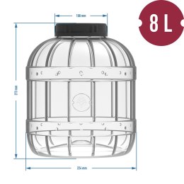 Nietłukący, wielofunkcyjny słoik z czarną zakrętką, 8 L